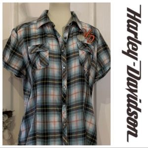 NWOT Harley Davidson Embroidered Short Sleeve Top